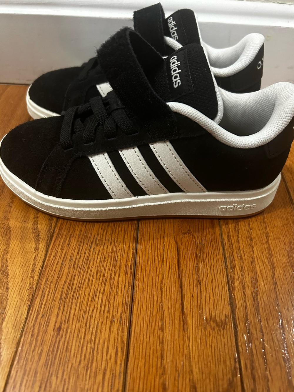 adidas Kids Black & White Classic Velcro Sneakers